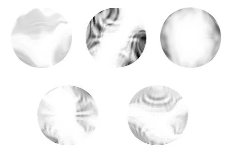 Halftone 3D sphere set Stock Illustration