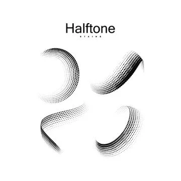 Halftone 3d twisted shapes. Stock Illustration