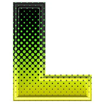 Halftone 3d upper-case letter l Stock Illustration