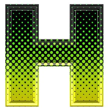 Halftone 3d upper-case letter h Illustrazione stock