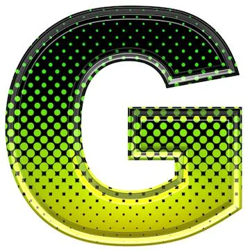 Halftone 3d upper-case letter g Stock Illustration