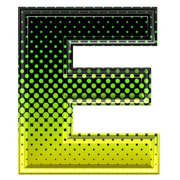 Halftone 3d upper-case letter e Stock Illustration
