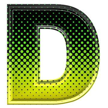 Halftone 3d upper-case letter d Stock Illustration