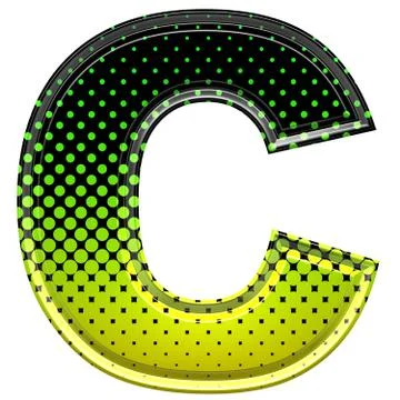 Halftone 3d upper-case letter c Stock Illustration