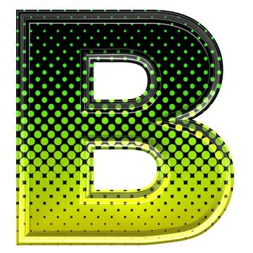 Halftone 3d upper-case letter b Stock Illustration