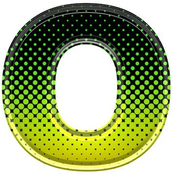 Halftone 3d upper-case letter o Stock Illustration