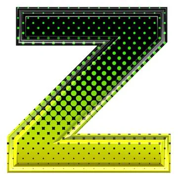 Halftone 3d upper-case letter z Stock Illustration