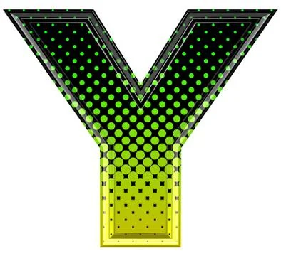 Halftone 3d upper-case letter y Stock Illustration