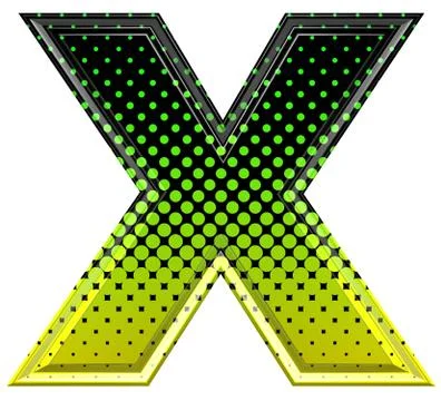 Halftone 3d upper-case letter x Stock Illustration