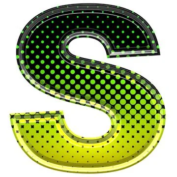 Halftone 3d upper-case letter s Stock Illustration