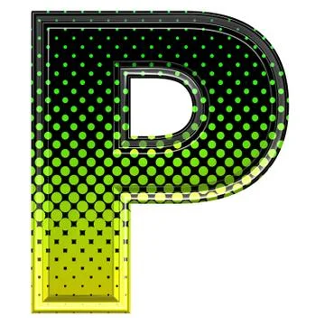Halftone 3d upper-case letter p Illustrazione stock