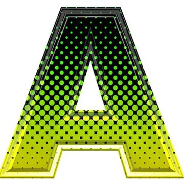 Halftone 3d upper-case letter a Stock Illustration