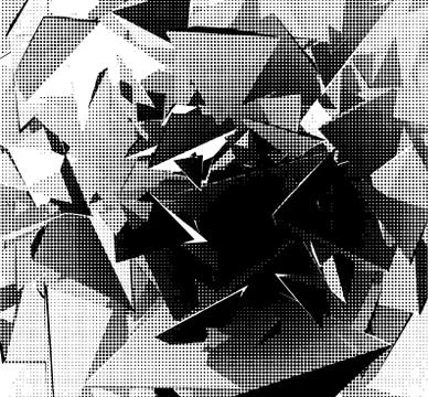 Halftone abstract background in black and white Stock Illustration