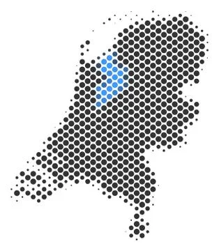Halftone Abstract Netherlands Map Stock Illustration