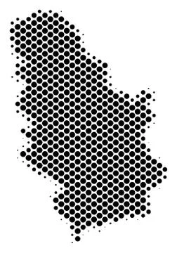 Halftone Abstract Serbia Map Stock Illustration