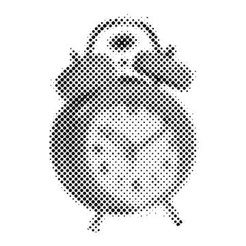 Halftone Alarm clock. Dots texture. Contemporary style Stock Illustration