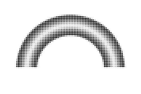 Halftone Arch Pattern in Black and White イラスト素材