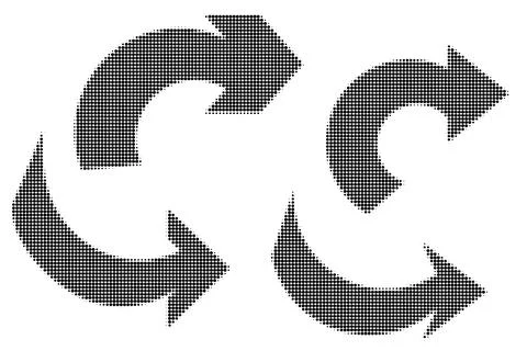 Halftone Arrow Symbol Set Stock Illustration