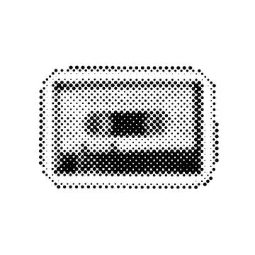 Halftone Audio Cassette. Dots texture. Contemporary style Stock Illustration