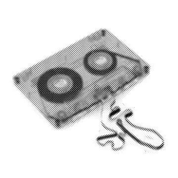 Halftone Audio Cassette. Dots texture. Contemporary style Stock Illustration