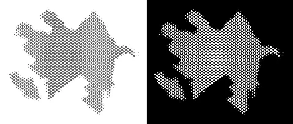 Halftone Azerbaijan Map Stock Illustration