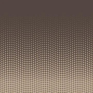 Halftone background of dots in wavy arrangement. Beige-brown bottom-top gradient Stock Illustration