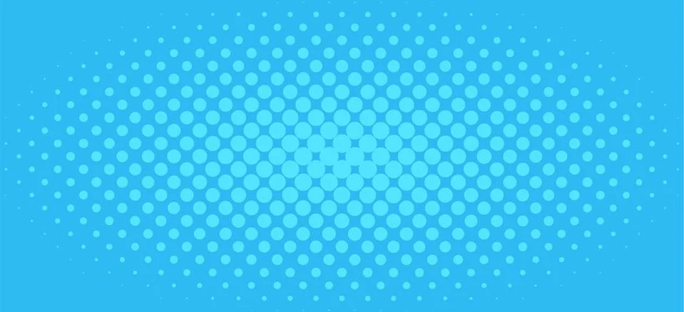 Halftone background pattern in comic style. Blue wallpaper with radial halftone Stock Illustration