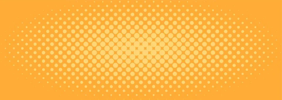 Halftone background pattern in comic style. Yellow wallpaper with radial Stock Illustration