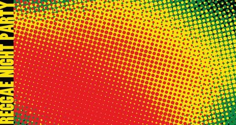 Halftone background for reggae night party flyer. Vector pattern Stock Illustration