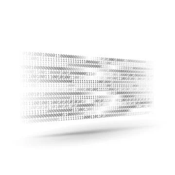 Halftone binary code. Information and data stream. Abstract computer technology 스톡 일러스트