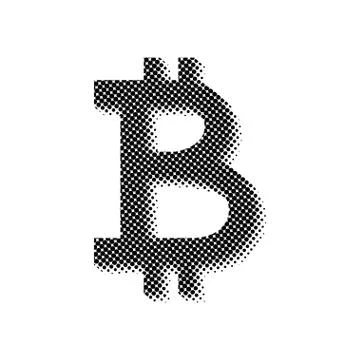 Halftone bitcoin logo. Vector illustration. Stock Illustration