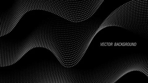 Halftone black background. Futuristic poster or banner with soundwaves. Song 库存插图