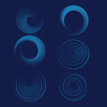 Halftone blue circle dot abstract background. Set of dotted circle dot circ.. 스톡 일러스트