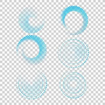 Halftone blue circle dot abstract background. Set of dotted circle dot circ.. Foto stock