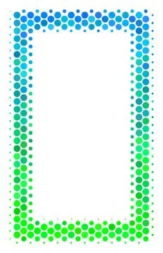 Halftone Blue-Green Contour Rectangle Icon Stock Illustration