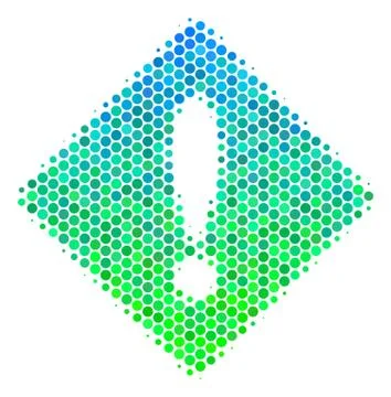 Halftone Blue-Green Error Icon Stock Illustration