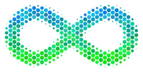 Halftone Blue-Green Infinity Icon Illustrazione stock