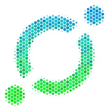 Halftone Blue-Green Node Link Icon Illustrazione stock