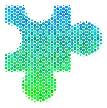 Halftone Blue-Green Plugin Icon Stock Illustration