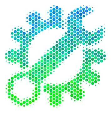 Halftone Blue-Green Service Tools Icon Stockillustratie