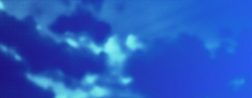 Halftone Blue Sky with Clouds for Decorative Design. Monochrome Abstract Ge.. Illustrazione stock