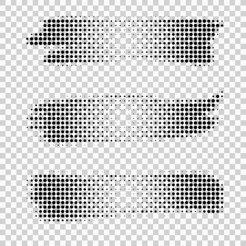 Halftone brush strokes. Gradient dot patterns. 스톡 일러스트