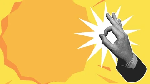 Halftone Business Hand OK Copy Space Loop Animation Stock Footage 341113800