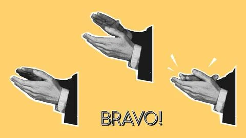 Halftone Business Hands Clapping Applause Set Illustration Stock Illustration
