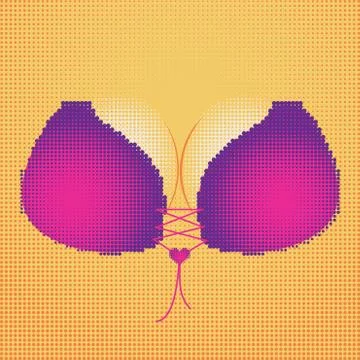 Halftone bust in pink bra Иллюстрация
