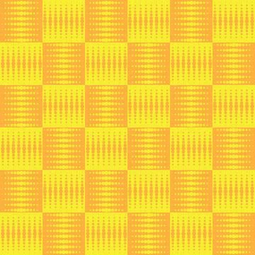 Halftone checked Repeating seamless background design in orange and yellow... Stock Photos