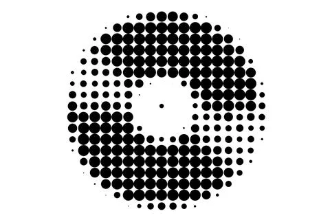 Halftone Circle Dots Radial Gradient Pattern Stock Illustration