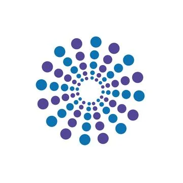 Halftone circle dots vector logo design Stock-Illustration