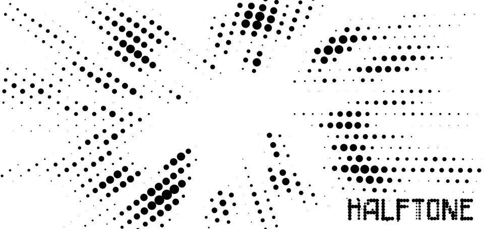 Halftone circle dotted background. Random modern halftone circle dot texture. Illustrazione stock