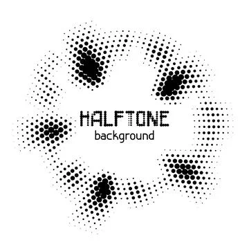 Halftone circle dotted background. Random modern halftone circle dot texture. Illustrazione stock